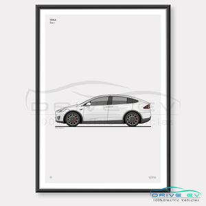 Tesla Model X Car Poster