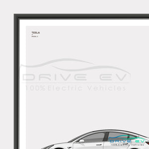 Tesla Model 3 Car Poster