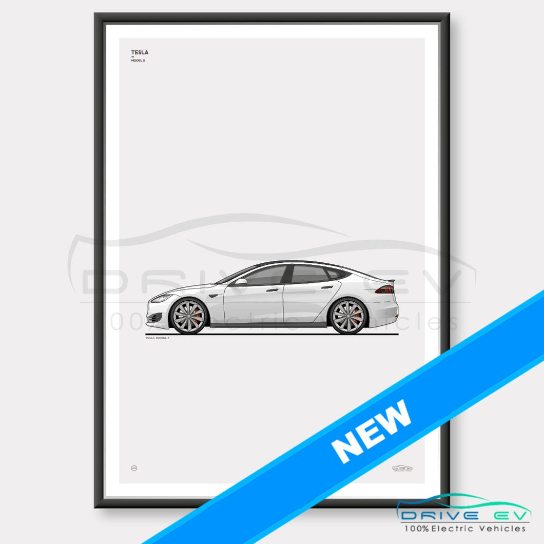 Tesla Model S Facelift Car Poster