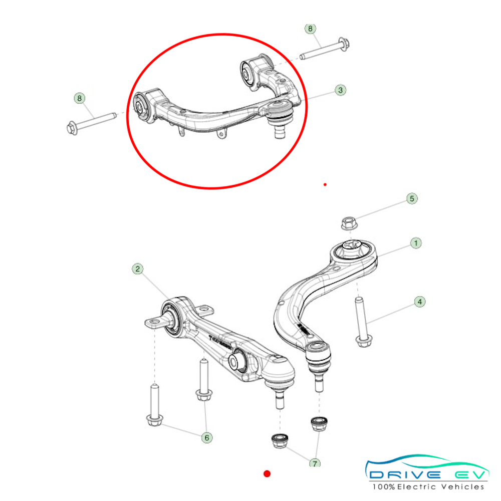 Tesla Model 3 Front Left Upper Control Arm 1044321-00-J