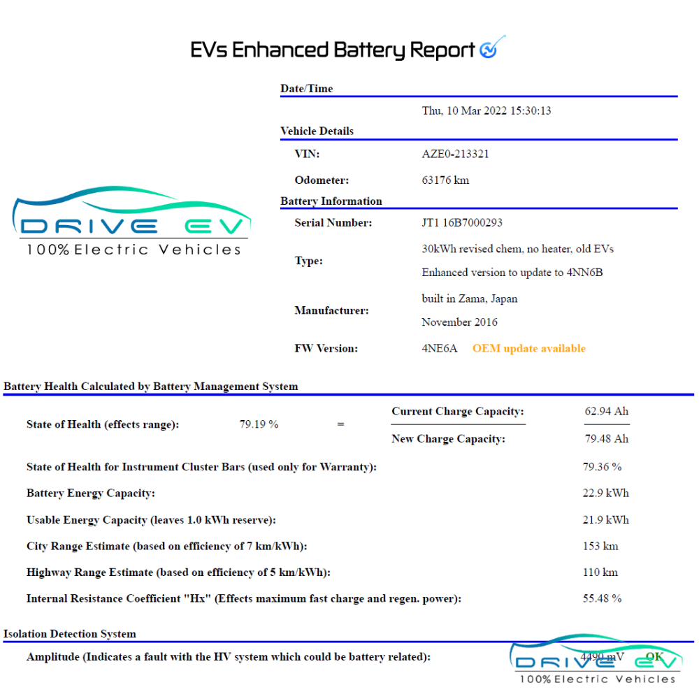 Leaf Battery Report